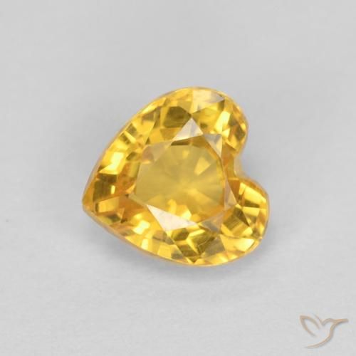 0.53ct 天然 ゴールドオレンジ サファイア, 心臓, VVS