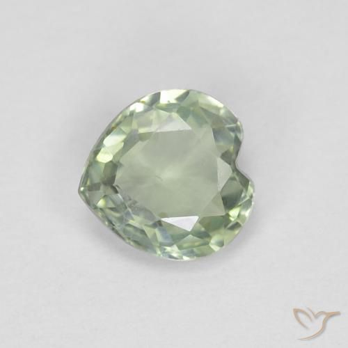 0.42ct 天然 ライトグリーン サファイア, 心臓, VVS