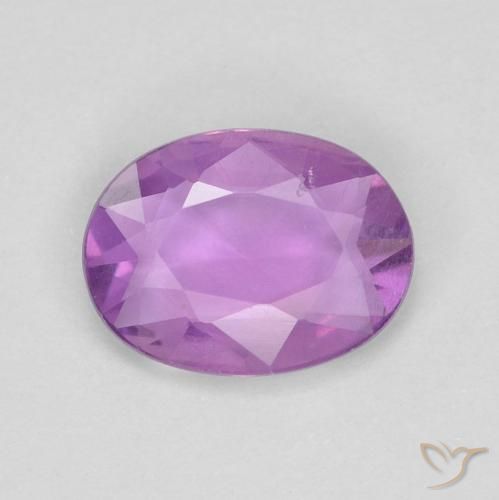 0.65ct 天然 ミディアムピンクがかったパープル サファイア, 楕円形, VVS-VS