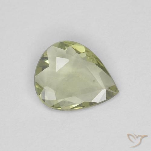 0.34ct 天然 ウォームグリーン サファイア, 洋梨の形, VVS-VS