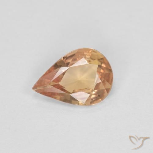0.51ct 天然 薄いピーチゴールデン サファイア, 洋梨の形, VVS