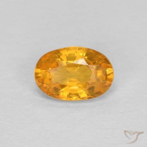 0.56ct 天然 ミディアムオレンジ サファイア, 楕円形, VVS-VS