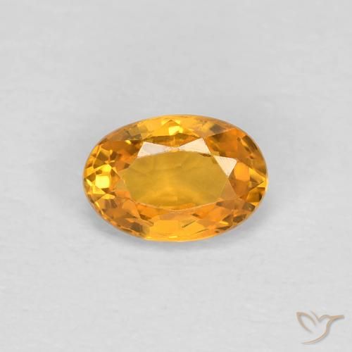 0.55ct 天然 ミディアムオレンジ サファイア, 楕円形, VVS-VS