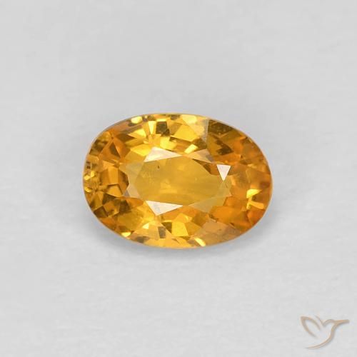 0.60ct 天然 ミディアムオレンジ サファイア, 楕円形, VS