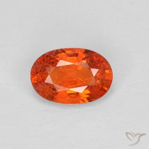 0.55ct 天然 赤みがかったオレンジ サファイア, 楕円形, VS