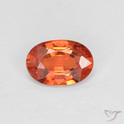 0.49ct 天然 赤みがかったオレンジ サファイア, 楕円形, VS