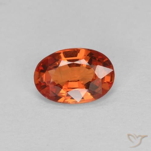 0.43ct 天然 赤みがかったオレンジ サファイア, 楕円形, VVS-VS