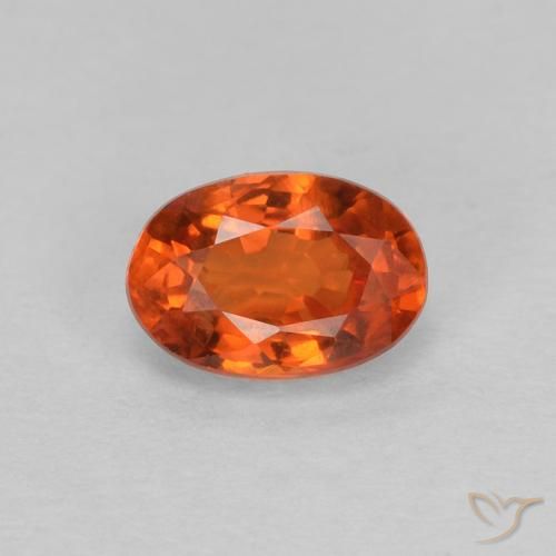 0.67ct 天然 赤みがかったオレンジ サファイア, 楕円形, VVS-VS