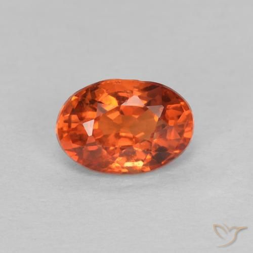 0.68ct 天然 赤みがかったオレンジ サファイア, 楕円形, VVS-VS