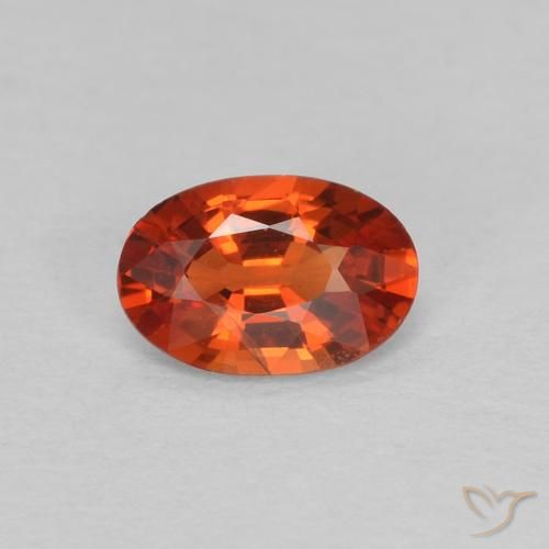 0.47ct 天然 赤みがかったオレンジ サファイア, 楕円形, VVS-VS
