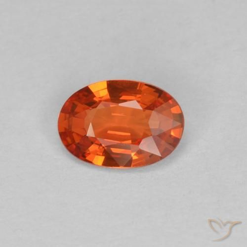 0.40ct 天然 赤みがかったオレンジ サファイア, 楕円形, VVS