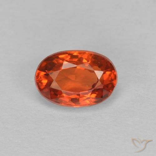 0.65ct 天然 赤みがかったオレンジ サファイア, 楕円形, VVS