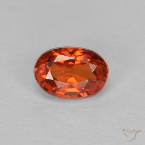 0.67ct 天然 赤みがかったオレンジ サファイア, 楕円形, VVS