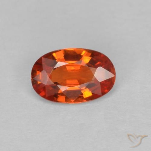 0.46ct 天然 赤みがかったオレンジ サファイア, 楕円形, VVS