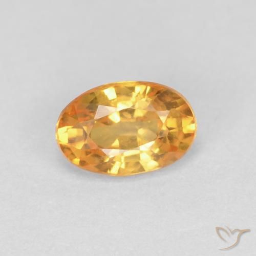 0.58ct 天然 オレンジゴールド サファイア, 楕円形, VVS-VS