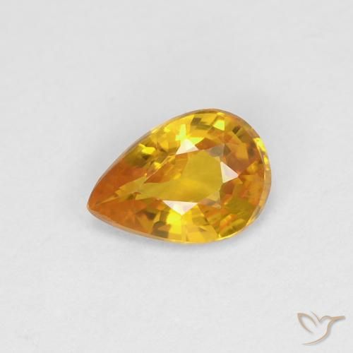 0.45ct 天然 ゴールド サファイア, 洋梨の形, VVS-VS