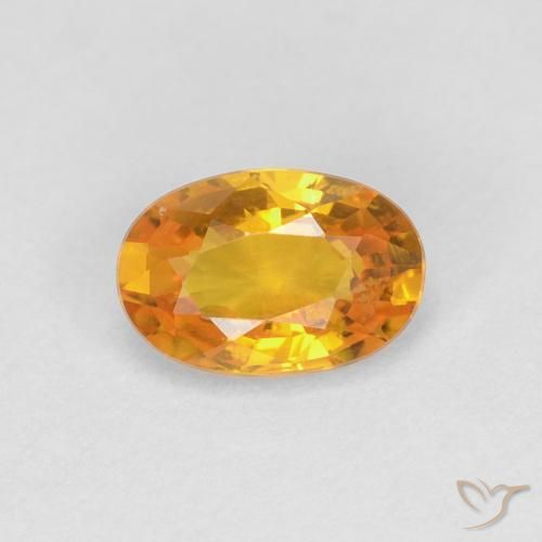 0.66ct 天然 ゴールド サファイア, 楕円形, VVS-VS