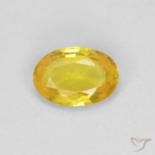 0.50ct 天然 イエロー サファイア, 楕円形, VVS-VS