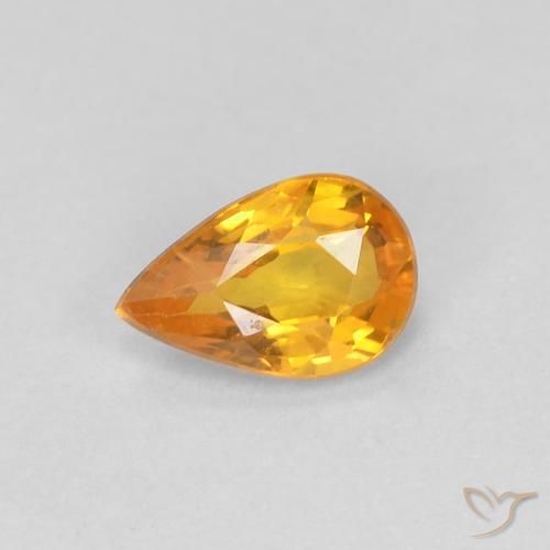 0.51ct 天然 オレンジゴールド サファイア, 洋梨の形, VVS-VS