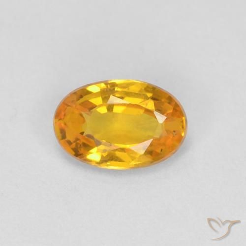 0.51ct 天然 ゴールド サファイア, 楕円形, VVS-VS