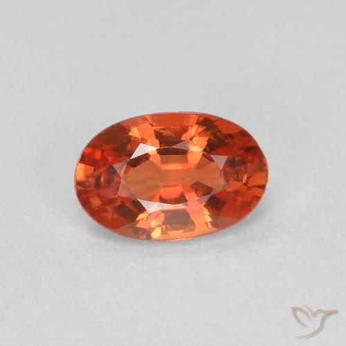 0.55ct 天然 赤みがかったオレンジ サファイア, 楕円形, VVS-VS