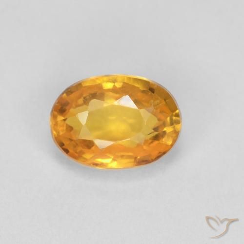 0.65ct 天然 濃いオレンジゴールド サファイア, 楕円形, VVS