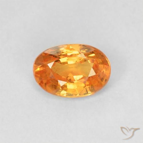 0.66ct 天然 鮮やかなオレンジ サファイア, 楕円形, VVS-VS
