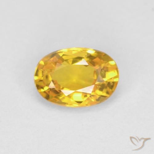 0.61ct 天然 ゴールド サファイア, 楕円形, VVS