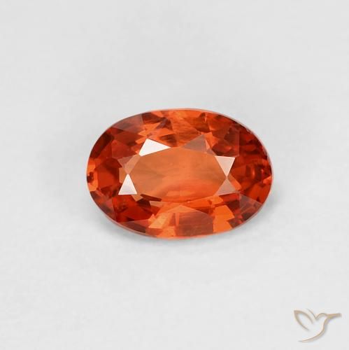 0.58ct 天然 赤みがかったオレンジ サファイア, 楕円形, VVS