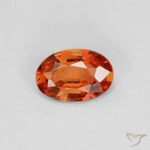 0.39ct 天然 赤みがかったオレンジ サファイア, 楕円形, VVS
