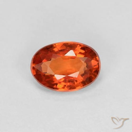 0.60ct 天然 赤みがかったオレンジ サファイア, 楕円形, VVS