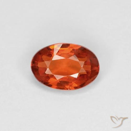0.51ct 天然 赤みがかったオレンジ サファイア, 楕円形, VVS