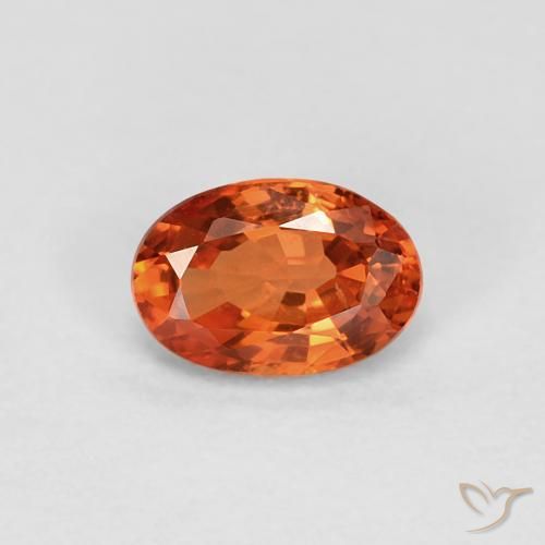 0.60ct 天然 赤みがかったオレンジ サファイア, 楕円形, VVS