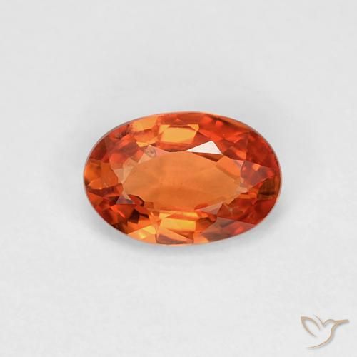 0.51ct 天然 赤みがかったオレンジ サファイア, 楕円形, VVS