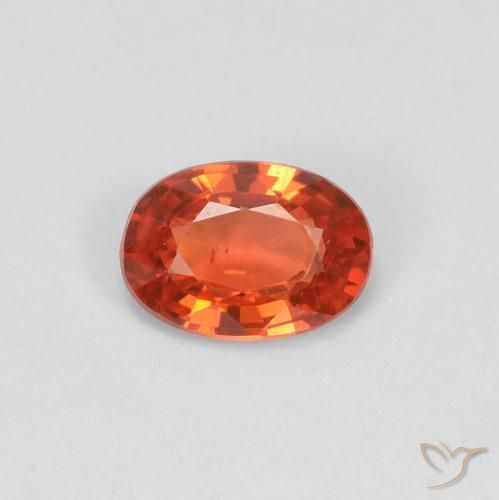 0.47ct 天然 赤みがかったオレンジ サファイア, 楕円形, VS