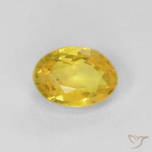 0.56ct 天然 ミディアムイエロー サファイア, 楕円形, VS