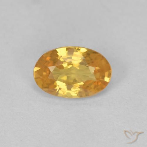 0.57ct 天然 濃いゴールデンオレンジ サファイア, 楕円形, VS