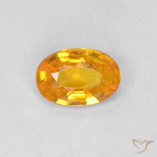 0.55ct 天然 ミディアムオレンジ サファイア, 楕円形, VS