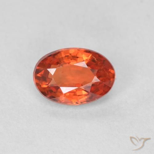0.57ct 天然 赤みがかったオレンジ サファイア, 楕円形, VS