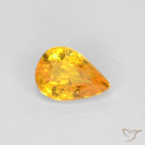 0.59ct 天然 ミディアムオレンジ サファイア, 洋梨の形, VVS-VS