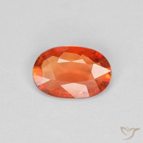 0.39ct 天然 赤みがかったオレンジ サファイア, 楕円形, VVS