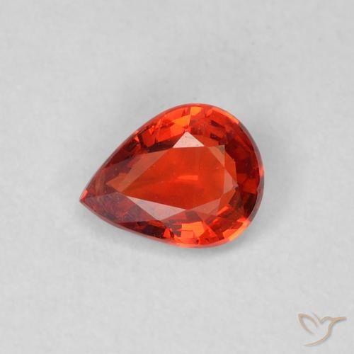 0.37ct 天然 明るい赤 サファイア, 洋梨の形, VS