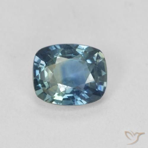 0.82ct 天然 ティール サファイア, クッション, VVS