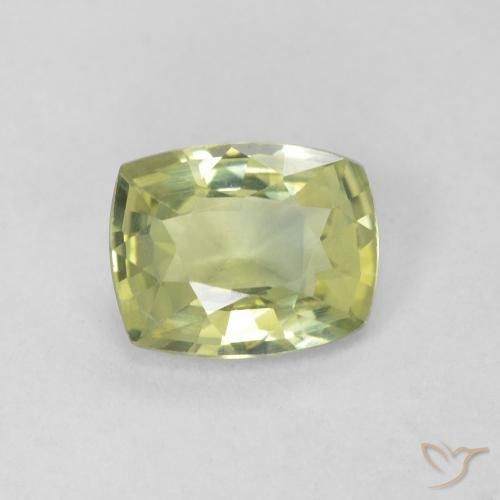 0.79ct 天然 薄いフォレストグリーン サファイア, クッション, VVS