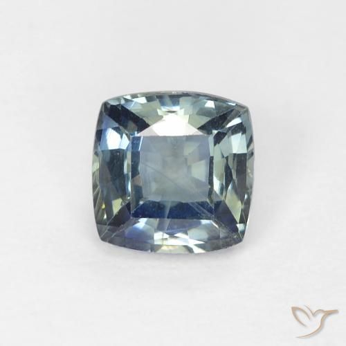 0.89ct 天然 ティール サファイア, クッション, VS