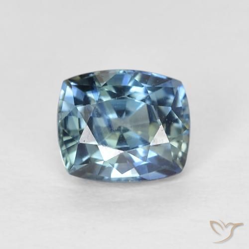 0.86ct 天然 ティール サファイア, クッション, VVS-VS