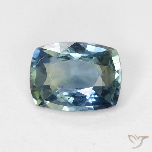 0.90ct 天然 ティール サファイア, クッション, VVS-VS