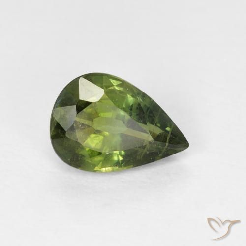 0.97カラットの天然Medium Light Greenサファイア、洋梨の形、VS