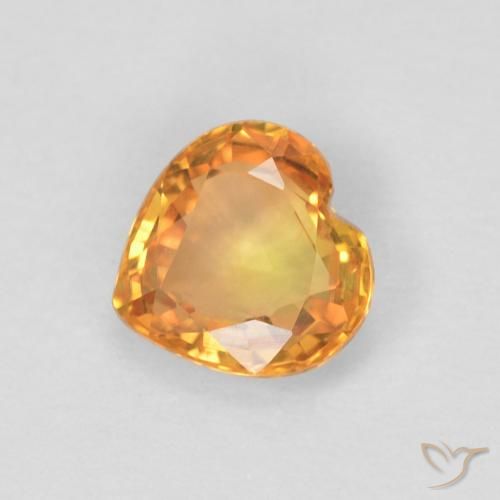 0.46ct 天然 濃いオレンジ サファイア, 心臓, VVS-VS