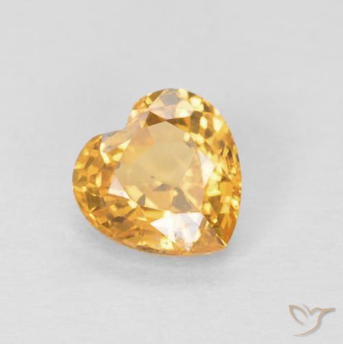 0.49ct 天然 ミディアムオレンジ サファイア, 心臓, VVS-VS